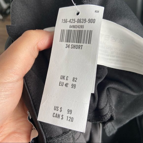 Abercrombie & Fitch 90's Straight Vegan Faux Leather Pants 34 - Picture 7 of 8